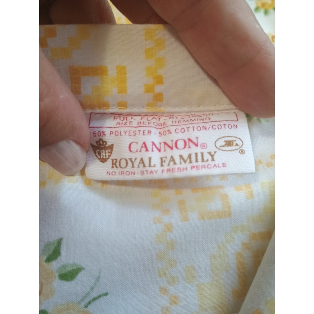 Cannon Royal Family Yellow Roses 3 Cases, Single Fitted Sheet, Full Flat Sheet - Picture 5 of 6